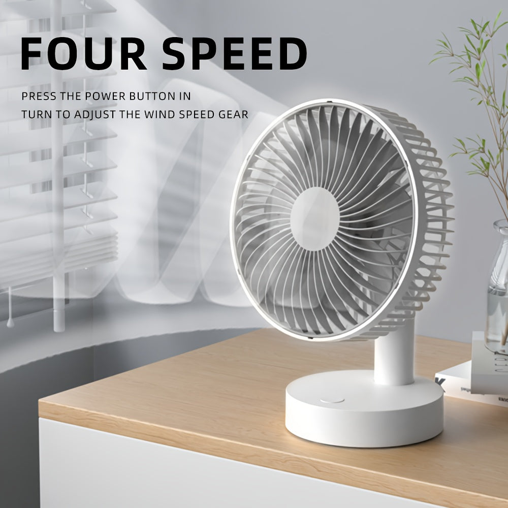 Portable 6 Inch USB Rechargeable Mini Fan with Stand, 1800mAh Battery, Personal Cooling Fan for Desktop, Home Office, Dormitory and Bedroom