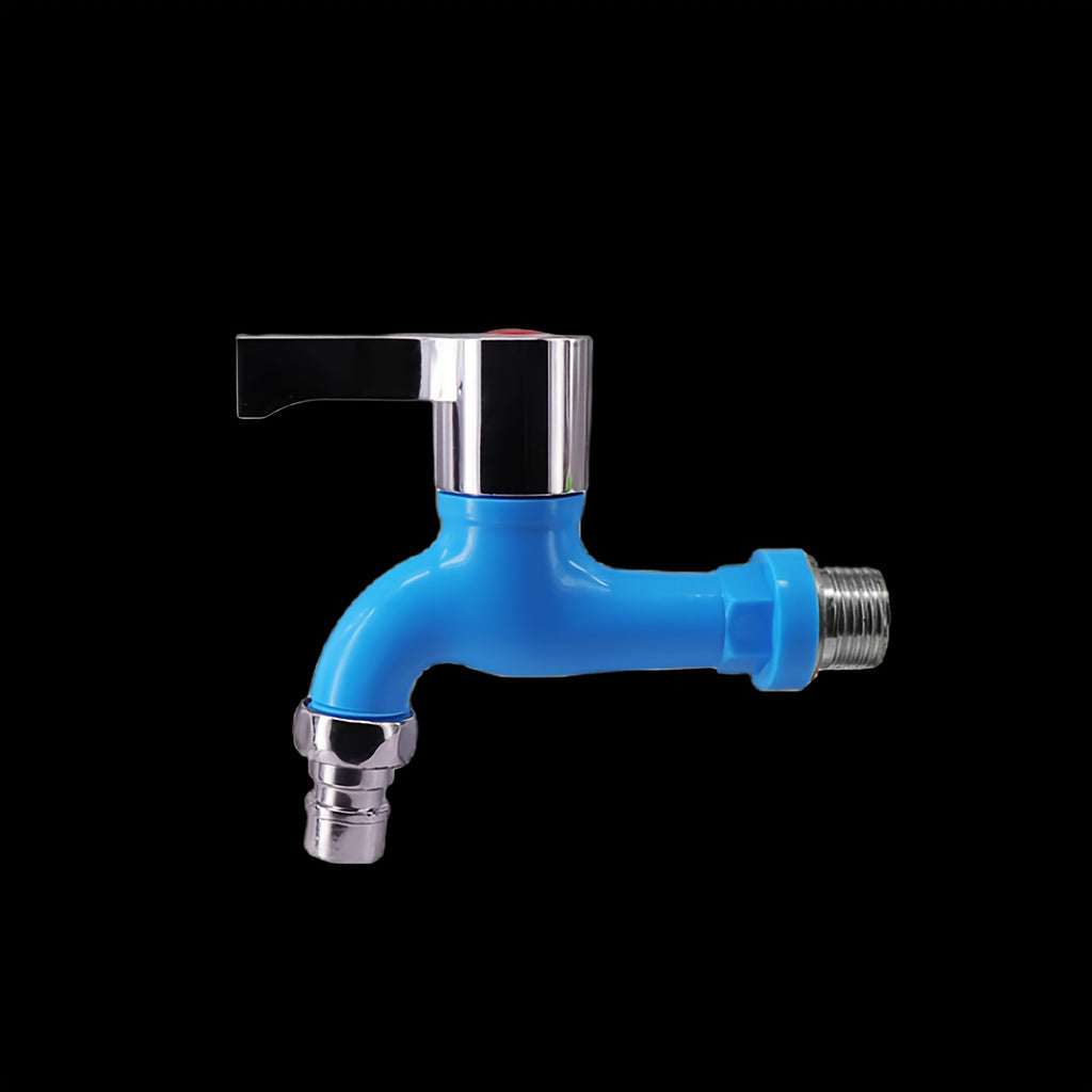 1pc Plastic Washing Machine Faucet - Wall Mount, Single Cold Water, Kitchen & Bathroom Connector, Outdoor Frost-Proof Tap with Diverter