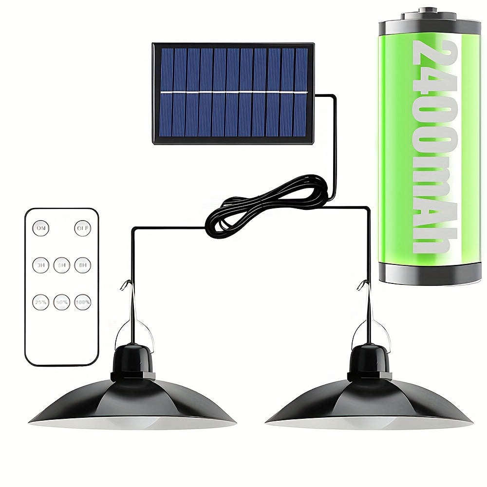 Solar Pendant Light Commercial Lighting Commercial Street and Area Lighting, Commercial Patio Light, Garage Light, Switch Control, White Light, with Installation Hardware, Perfect for Barns, Storage Rooms, Courtyards, Corridors, Gardens