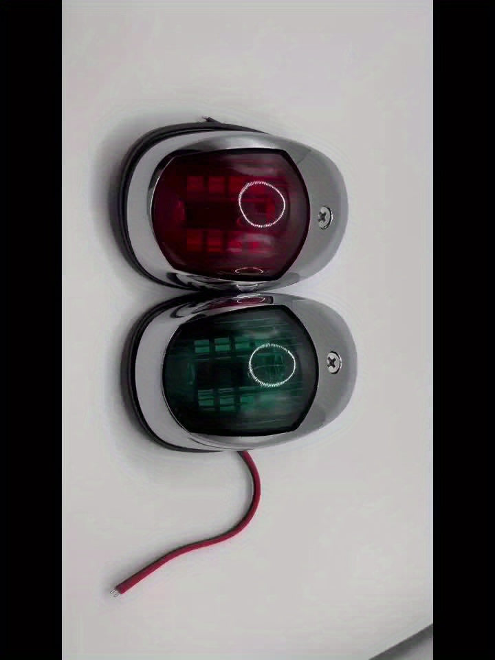 2-Piece Red & Green Navigation Lights, Yacht Lights, Marine Lights, Boat Signal Warning Lighting