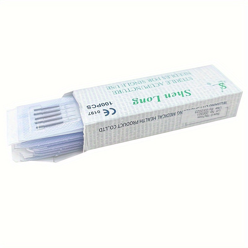 100支不锈钢穴位按摩笔，0.18x7mm精密尖端，用于家庭使用的经络按压工具