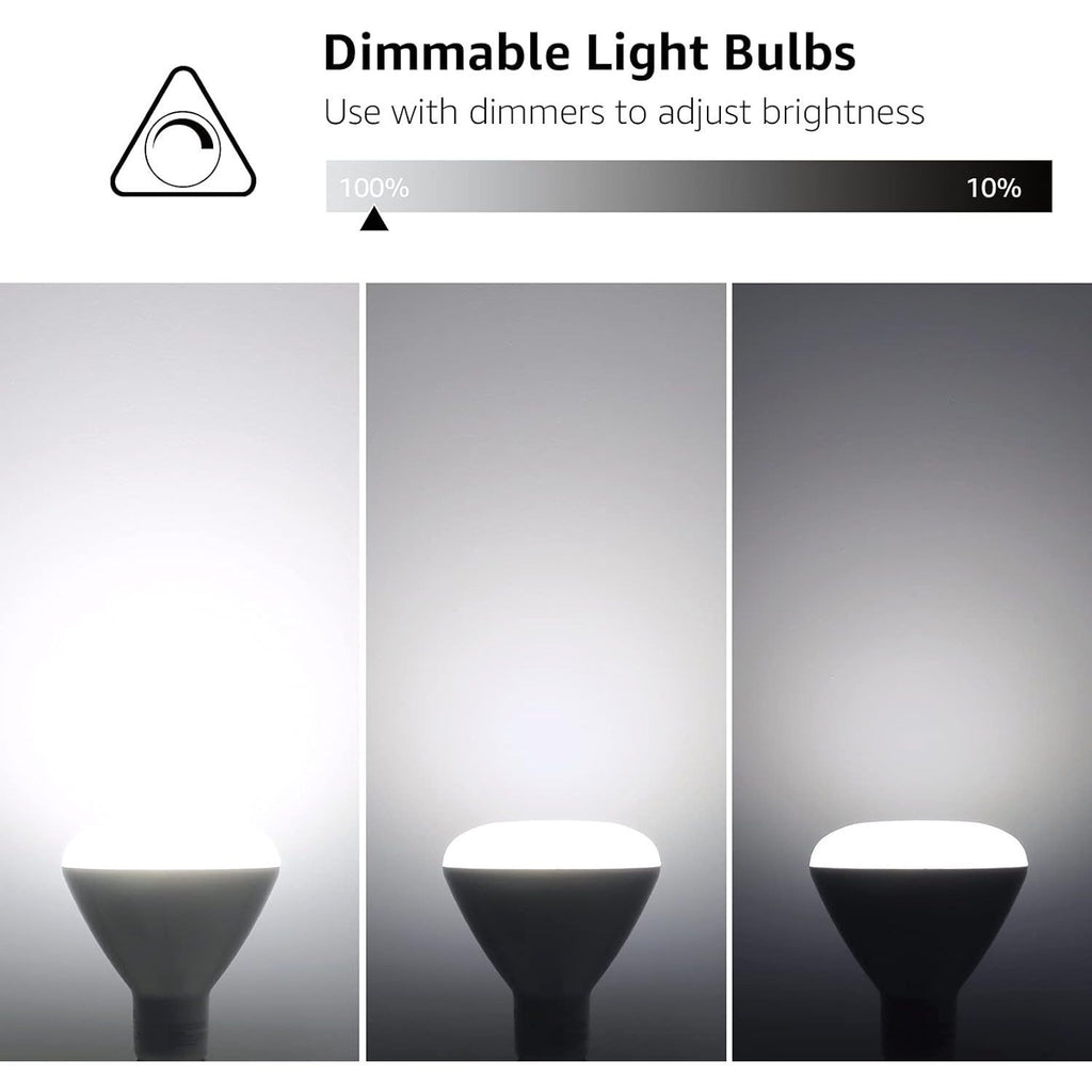 DPI 6-pack recessed bulb, BR30 LED floodlight bulb for indoor use, dimmable, daylight 5000K, equivalent to 65W, E26 medium base, bulge bulb