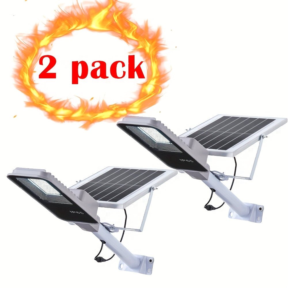 LED Solar Street Light, IP65 Waterproof, with 6000mAh Solar Wall Light 6500K Dimmable Remote Control, Outdoor Wall Light Perfect for Courtyard, Garden, Sidewalk, Street, Parking Lot
