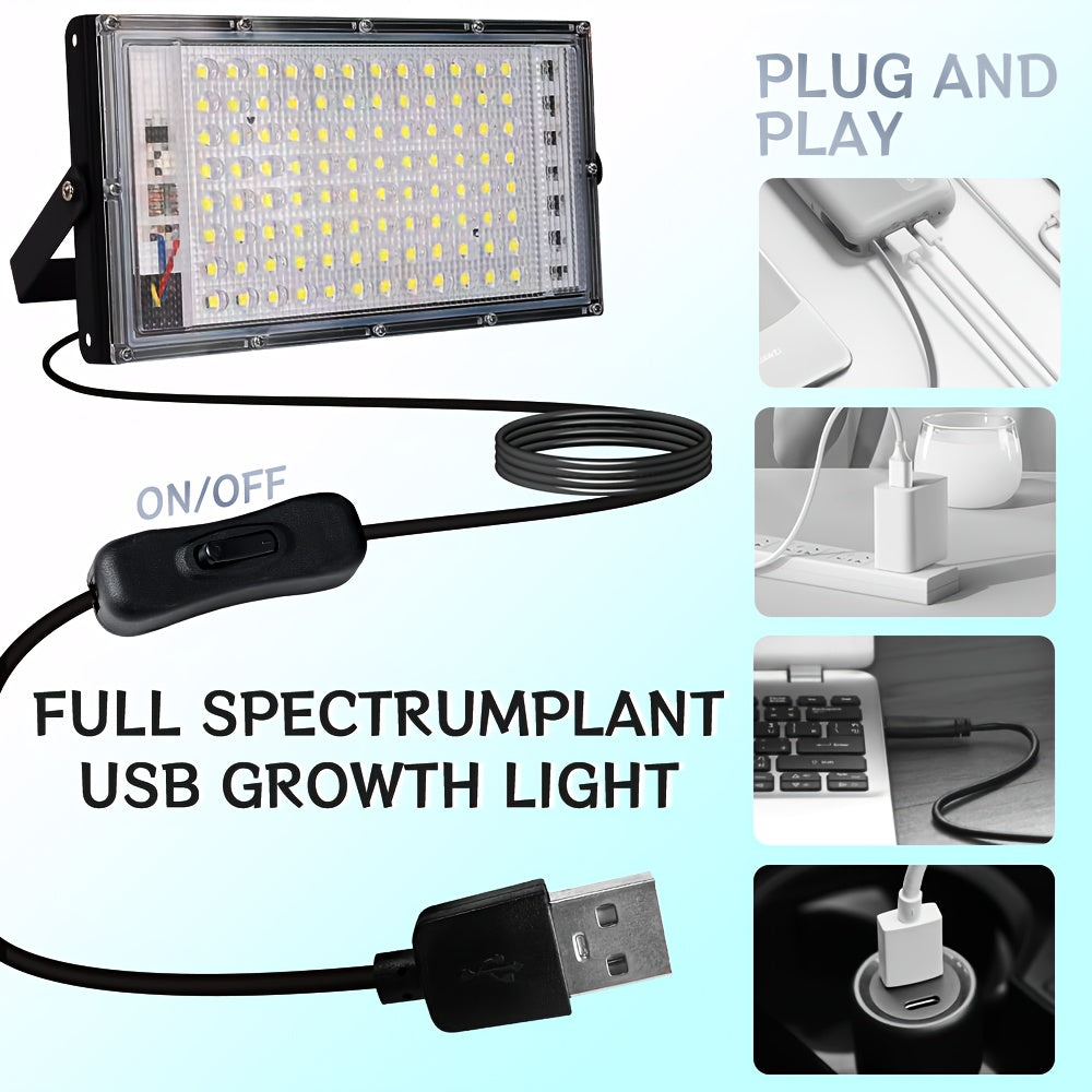 5V USB LED Light with 50/96/144 LED Beads, 6000K Pure White Light, USB Plug Easy Connection, 59.06 Inch Power Cord with On/Off Switch, Ideal for Garage Warehouse Indoor Construction Site Lighting