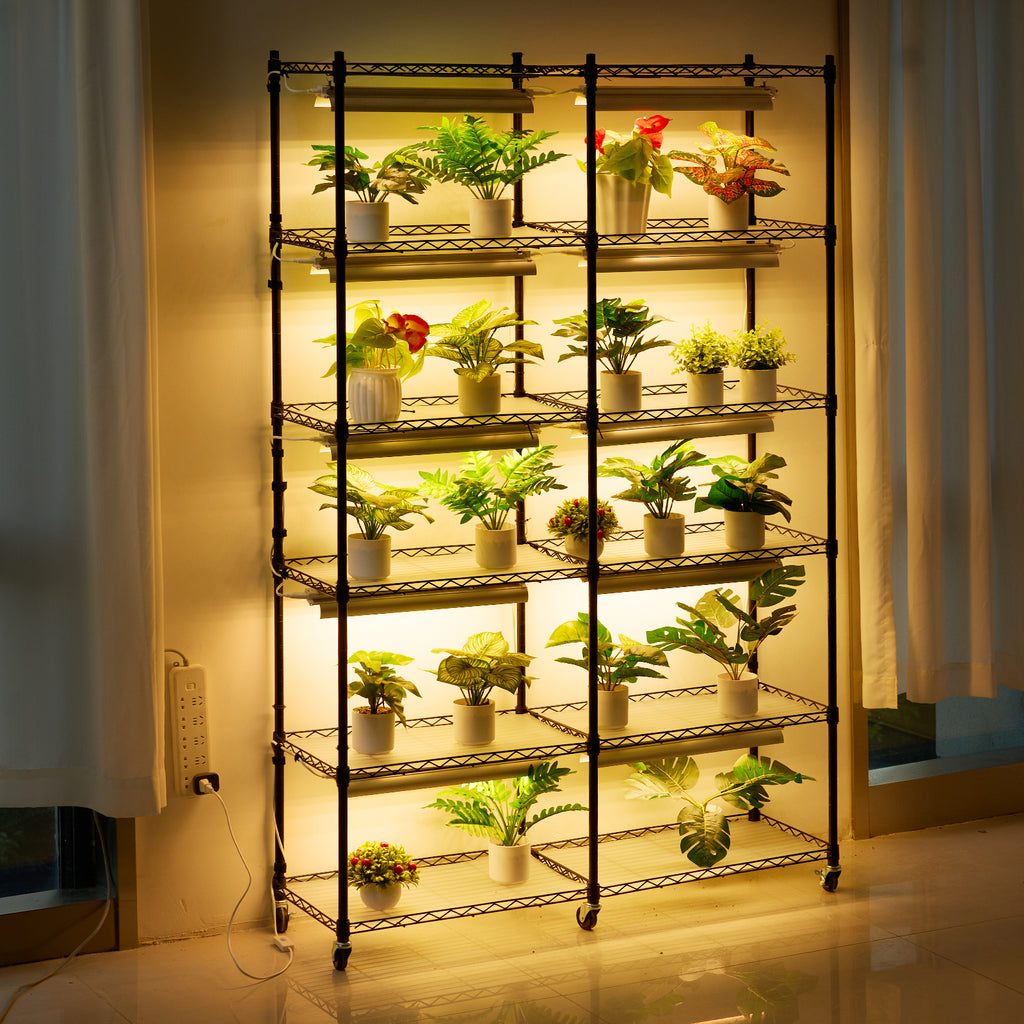 VEVOR Plant Stand with Grow Light, 6-Tier 180cm 120cm / 180cm 90cm 59.1"/70.9" Indoor Plant Grow Rack