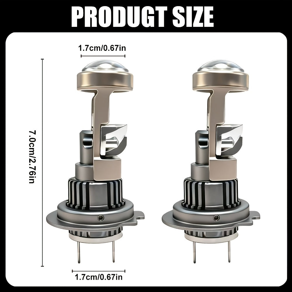 2-Pack H7-QK079 Model 9003 LED Headlight Bulbs, Compatible with 9005, 9006, H1, H11 Models, Emits 6500K White Light, 7535 CSP Chip, Brightness Up to 950%, Equipped with CANBUS Technology, Easy Installation, Suitable for High