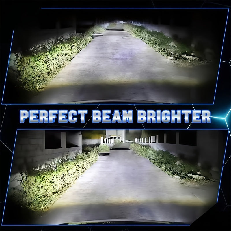 2-Pack Car LED Headlights H1 H3 H4 H7 H8 H9 H11 9005 9006 9012 Dual Copper Tube Lens High/Low Beam Integrated Plug-and-Play