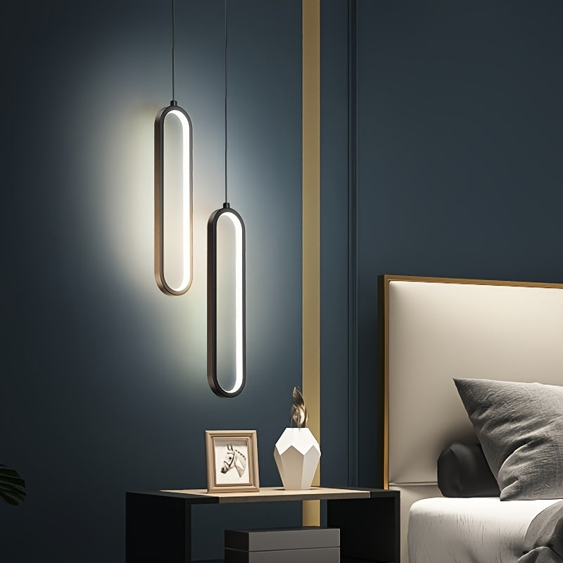 2-Piece, Ceiling Iron Pendant Light, Includes LED Warm Light and White Light, Acrylic Flicker-Free, Suitable for Dining Room, Living Room, Bedroom, Bar and Other Places