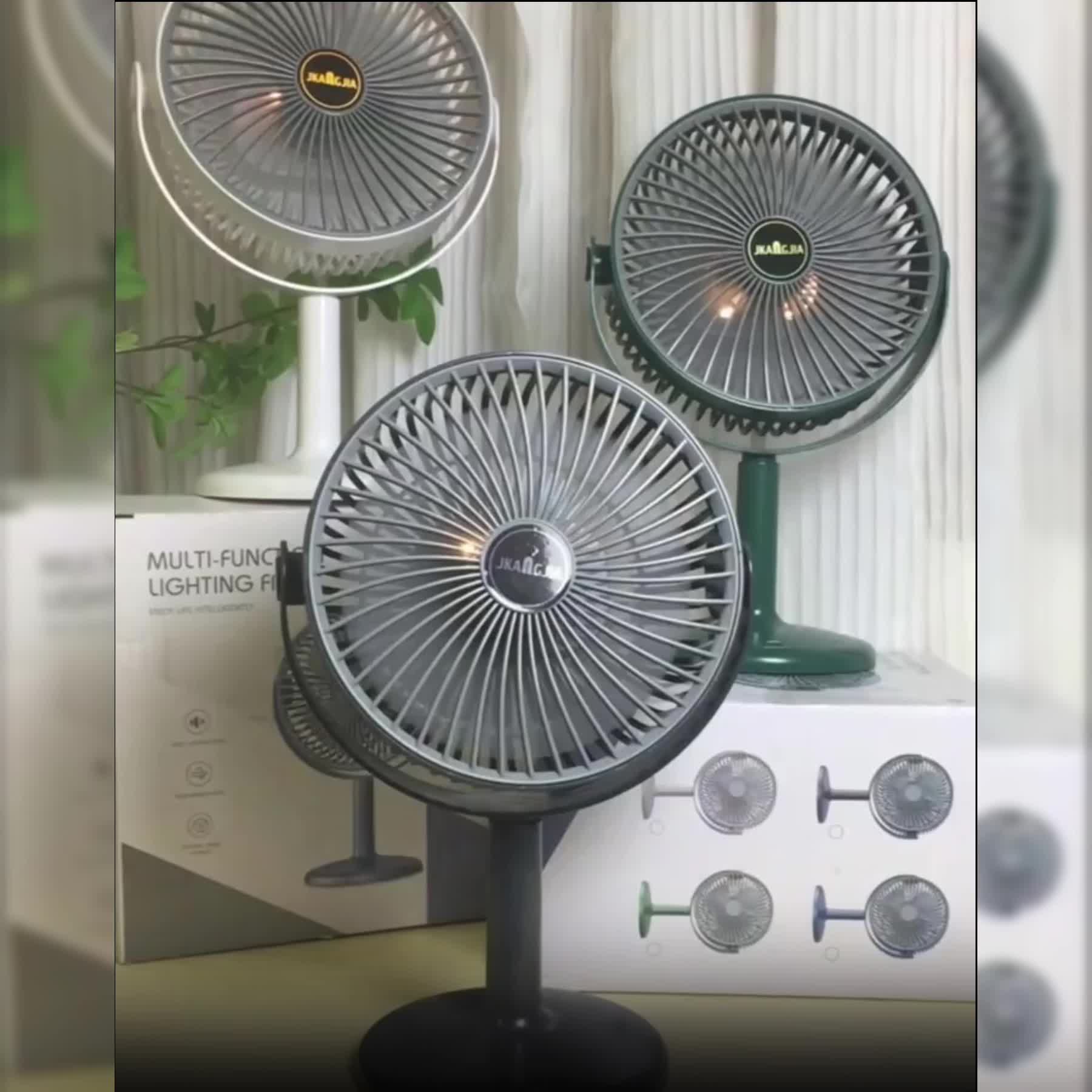 Multifunctional Adjustable Hanging & Desktop Fan | 5 Speed Levels, Built-in Light, USB Charging Port, 360° Adjustable, Triple Fan Design, High Power & Large Capacity Battery, Perfect Partner for Home, Bedroom, Living Room