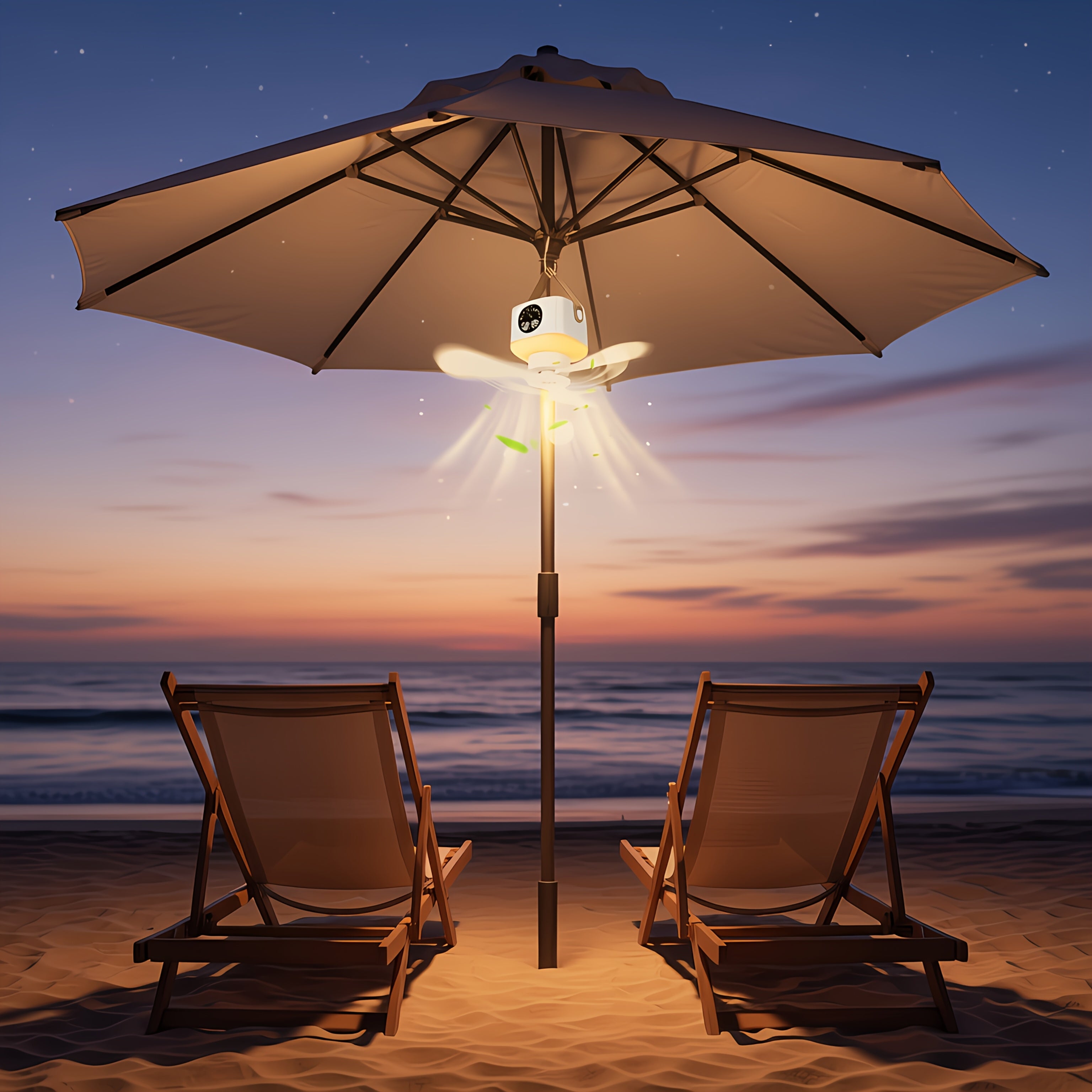 1 Pack Rechargeable Camping Fan Light, 3 Warm Light Modes, Outdoor Patio &amp; Indoor Bedroom Bedside Lamp, Hanging/Stand Mountable, Multi-Function Camping Light with Fan, Remote Control, Ideal for Summer, RV, Truck, Roof Tent, Travel and Camping