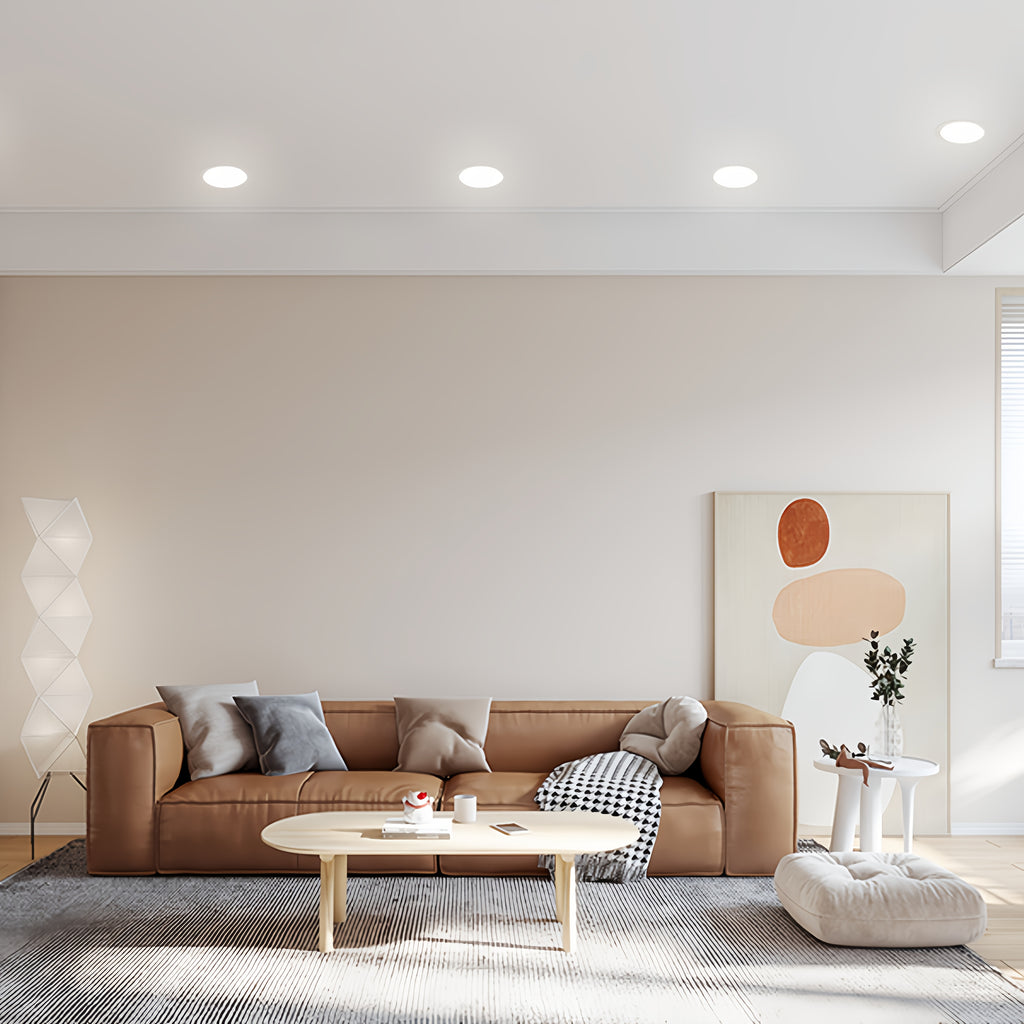 4-Pack Modern 6-Inch Ultra-Thin Recessed Downlight, Dimmable 5 CCT LED Downlight, 12W 1050 Lumen Junction-Boxless Ceiling Light, Suitable for Kitchen, Living Room, Hallway | Includes Junction Box, Easy Installation