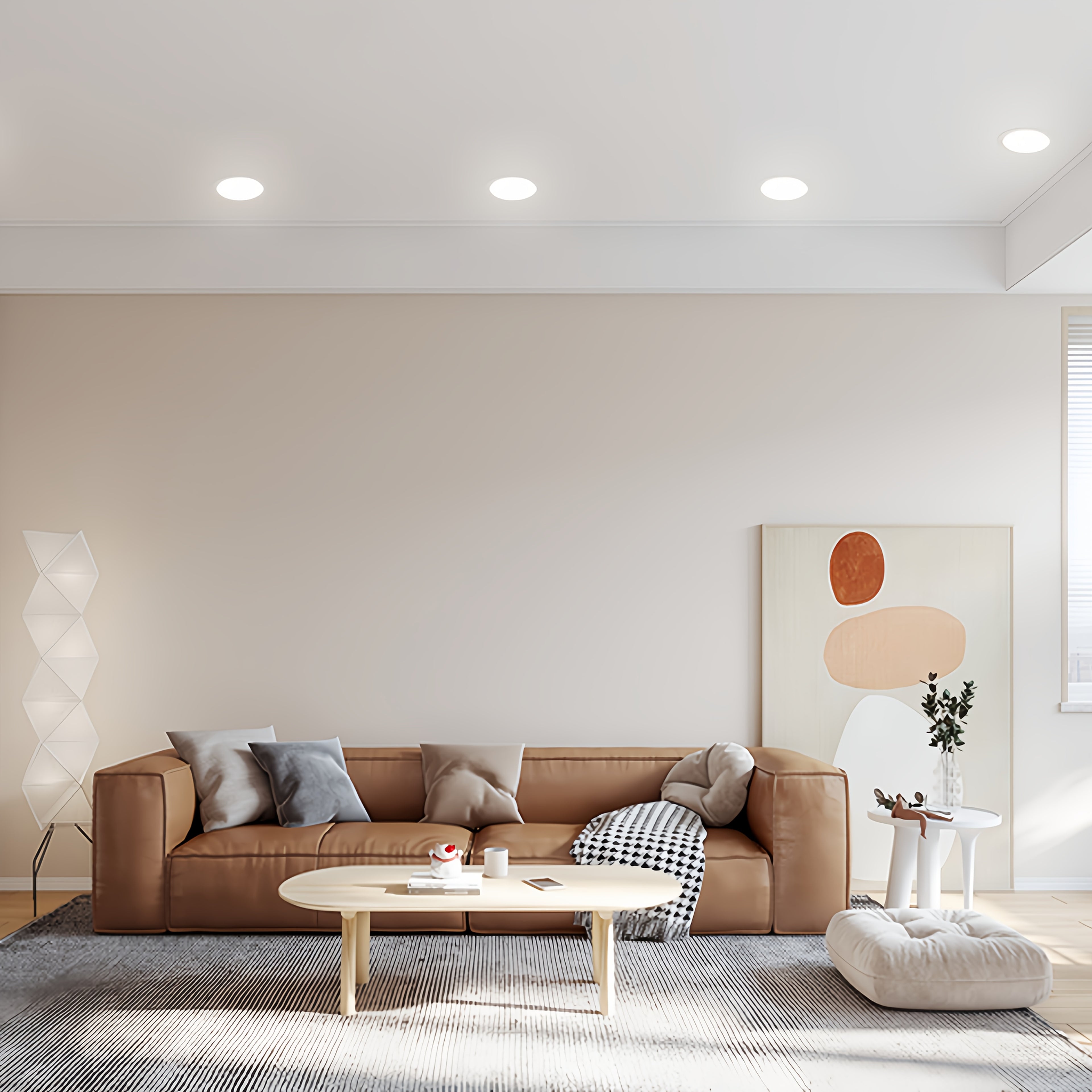 4-Pack Modern 6-Inch Ultra-Thin Recessed Downlight, Dimmable 5 CCT LED Downlight, 12W 1050 Lumen Junction-Boxless Ceiling Light, Suitable for Kitchen, Living Room, Hallway | Includes Junction Box, Easy Installation