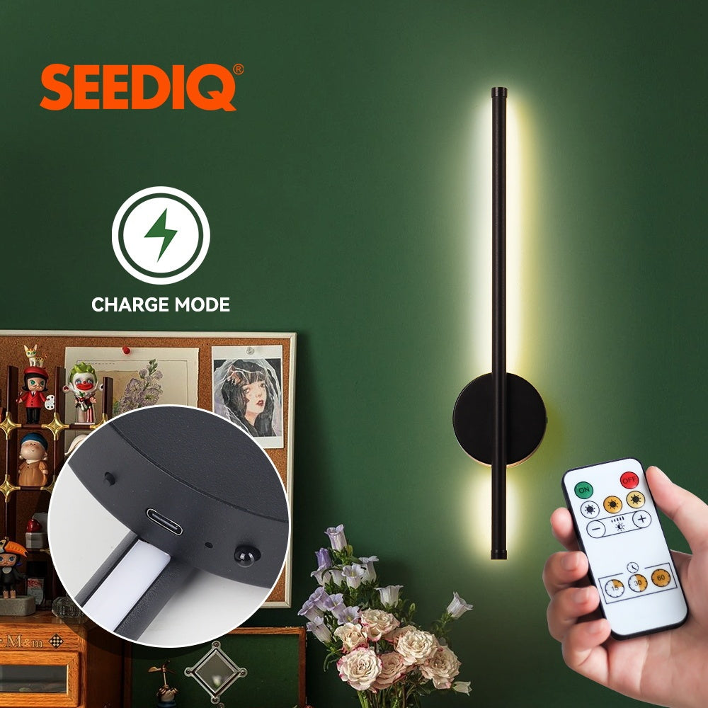 4400mAh Rechargeable Wall Light 80cm/31.49-Inch Wireless Wall Mount Light Battery Powered Magnetic Installation Suitable for Bedroom, Living Room, Stairs