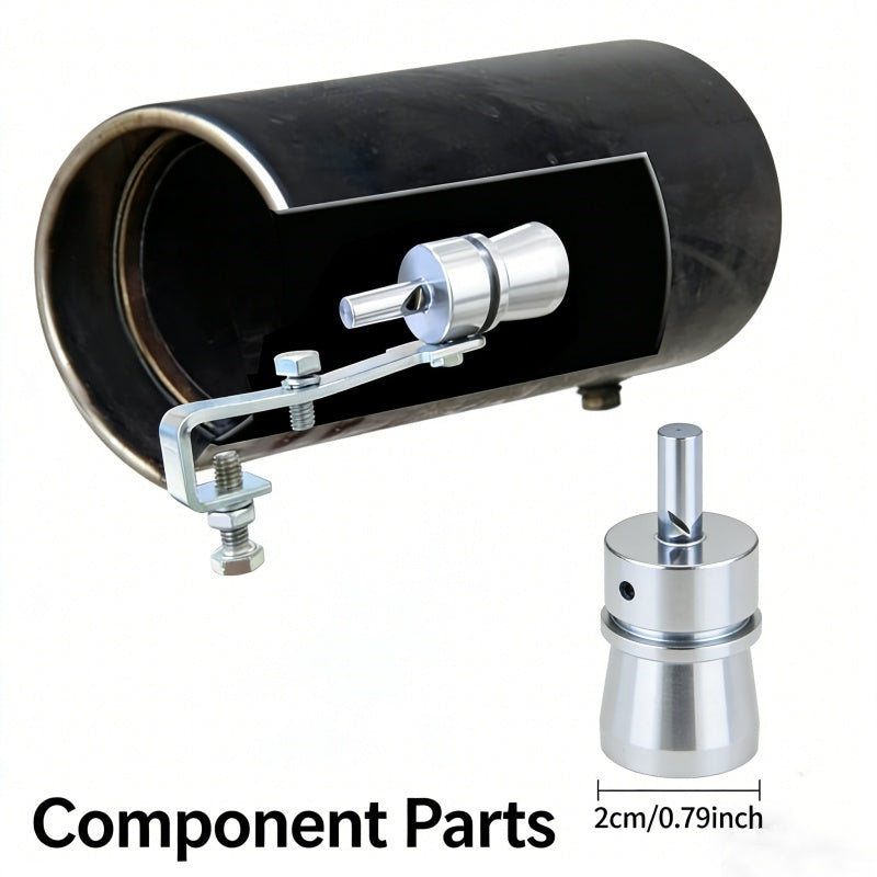 Universal Turbo Exhaust Whistle – Heavy-Duty Aluminum Alloy Sound Amplifier Tailpipe Replacement Kit with Anti-Loss Mounting Bracket, Enhances Engine Power Output & Exhaust Sound Performance