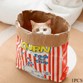 耐用又趣味的猫玩具：卡通爆米花袋，用于与您的猫或狗互动和玩耍 - 无需电池