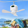 Portable Tent Fan for Camping, Multifunctional Ceiling Fan, 8000mAh Battery Powered, Quiet Ceiling Fan with Dimmable LED Light, Small Lamp & Fan Combo, Easy Installation, Rechargeable Tent Fan for Bathroom