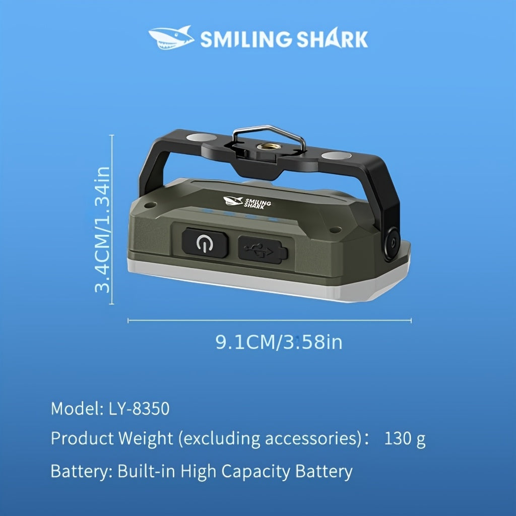 SMILING SHARK Rechargeable Camping Light LY8350 Portable Hook Tent Light COB Floodlight Power Display Lantern Lightweight Magnetic Hanging Lamp 3 Modes for Camping Hiking