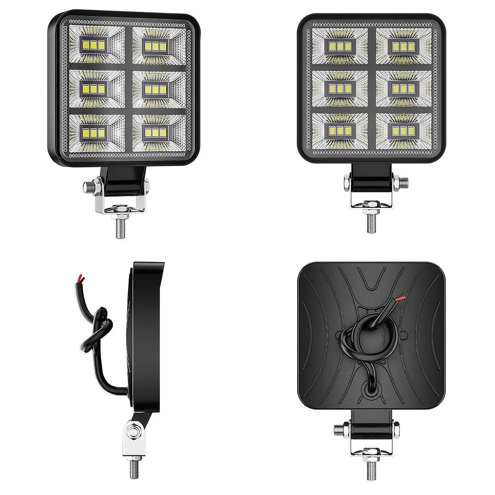 1pc 3-Inch Square LED Service Light, Multi-Function Work Light (DC9-36V, 2835SMD, 18LED, 12W, 1200LM, 6500K), Compatible with Volkswagen, BMW, Chevrolet, Toyota, Ford, Tesla, Honda, Nissan, Peugeot, Renault, Mercedes-Benz, Audi
