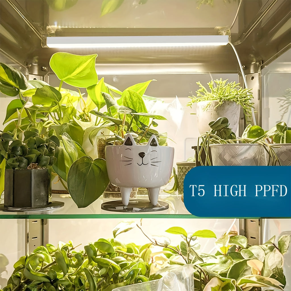 2-Pack T5 LED Plant Grow Light, Full Spectrum Sunlike Indoor Plant Lamp, 1FT Grow Light, High PPFD Warm Light Illumination
