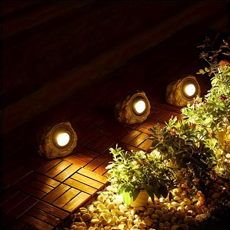 Solar Landscape Spotlight, Stone Lawn Light, Stone Design, Landscape Decorative Light, Courtyard Stone Light, Path Decorative Light, Stone Illumination Light, Outdoor Garden Light, Yard Ground Light, Holiday Outdoor Landscape Lighting