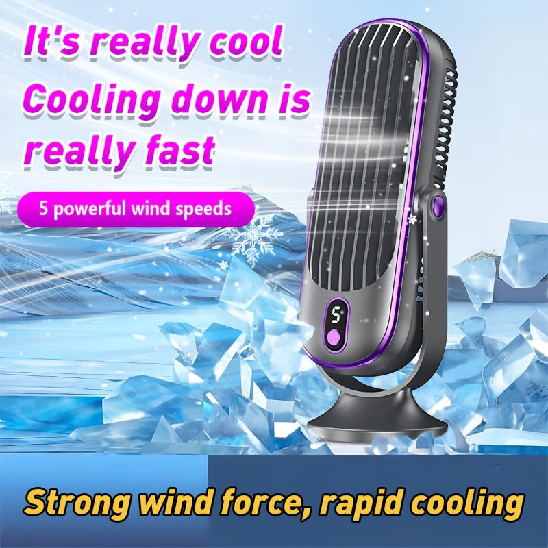 2026 Portable Desk Fan, Quiet Motor, USB Rechargeable, 5 Speed Levels, 720° Rotation, 5 Colors, 1200mAh Battery, for Office, Travel, Camping, RV &amp; Gifts