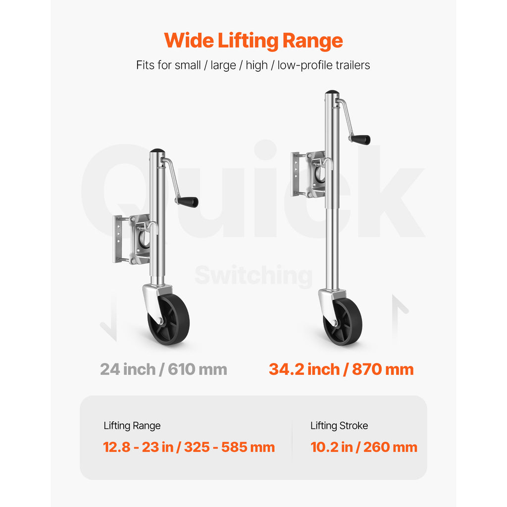 VEVOR Boat Trailer Crane Marine Heavy Duty Swivel Mount Tongue Crane 1000-2000 Lbs Load Capacity