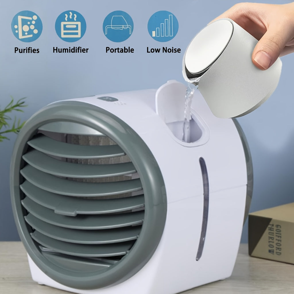 Multifunctional Portable Air Conditioner Fan, Tower Cooling Fan Mist Humidifier, Minimalist Integrated Surround Design, One Button Start, Perfect Cooling Solution for Dormitory, Ideal Festival Gift