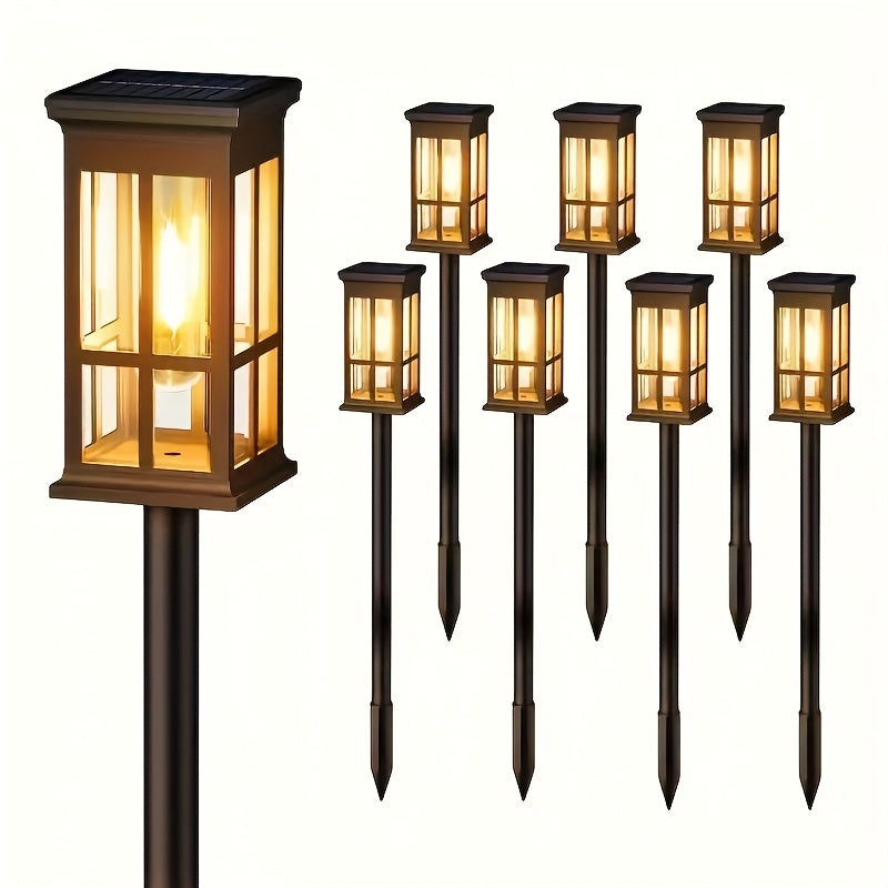 Solar LED Lawn Light - Warm Light, High-Quality Outdoor Garden Lighting, Suitable for Villa, Garden, Patio and Walkway - Available in 4/6/8-Pack, Easy to Install, Solar Garden Light IP54