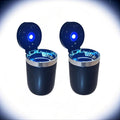 2pcs Car Ashtray / 1pc Car Ashtray + 1 Brush – Automatic LED Light Car Ashtray, Detachable Cleaning Brush, Portable Design, Easy to Install