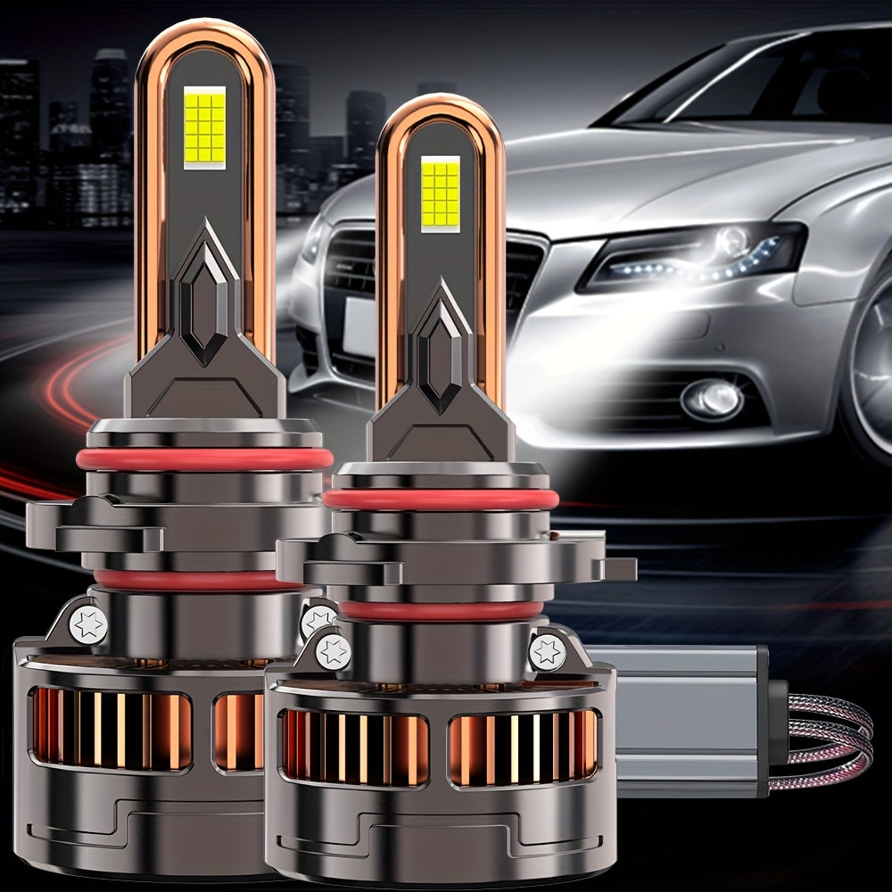 2Pcs LED Headlight Bulbs, 300W High Power, Compatible with H1, H4, 9003, HB2, H7, H18, H11, H9, H8 - 60,000 Lumens, 7500K Color Temperature, 9570 CSP Chip, 950% Brightness, Vehicle Lighting Upgrade, Durable LED Lights, 12V-24V Voltage