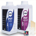 1:1 易混合環氧樹脂套裝 - 水晶透明自流平無氣泡配方，1或2加侖/64/32/16盎司瓶裝，不發黃鑄造和塗層，適用於DIY珠寶製作、河流桌藝術、模具、樹脂工藝品 -