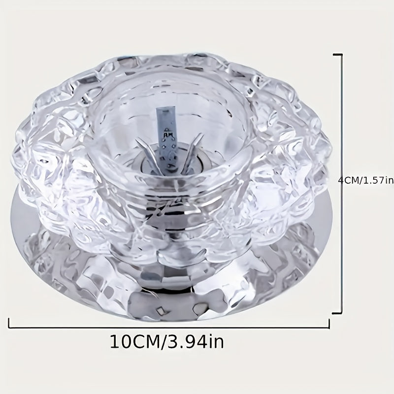 1-Piece Modern Crystal LED Ceiling Light Fixture - Semi-Flush Mount, Easy Installation, Metal Material, 85V-265V Working Voltage, Suitable for Hallway, Stairs, Kitchen, Café - Ideal Choice for Restaurants, Hotels, Malls, and Cafés