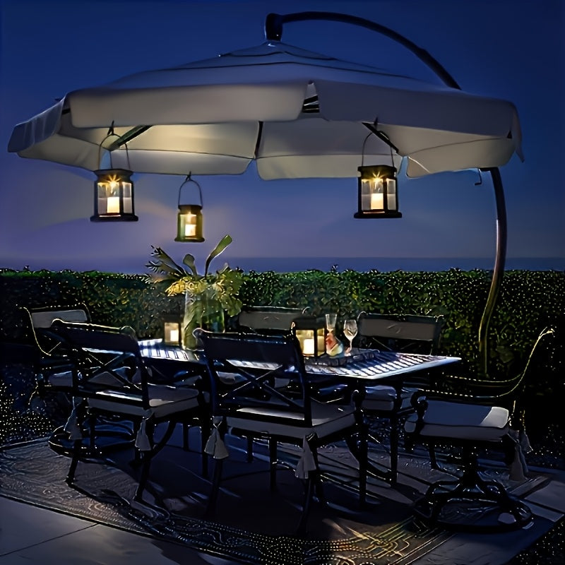 Solar Outdoor Table Lamp, LED Flickering Flameless Candle Effect, Garden Hanging Decorative Light, Perfect for Dining Table, Courtyard, Lawn and Outdoor Party Decoration