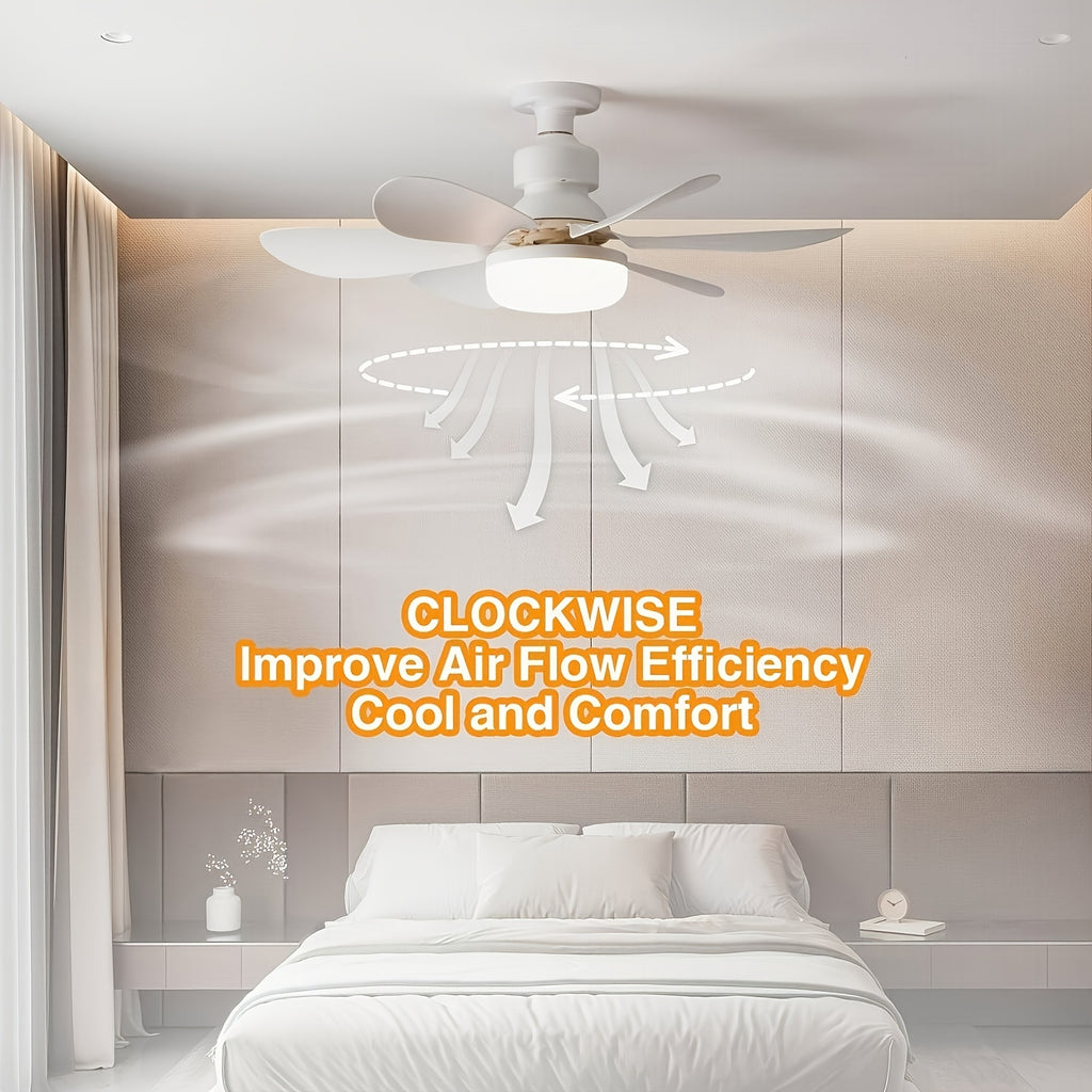 Sofucor 1 Piece 20" Flush Mount Ceiling Fan with Light, Remote Control, Small Ceiling Fan with Light, Timing & Dimmable 3 Colors, E26 Base Ceiling Fan, Ideal for Bedroom, Living Room, Garage, Kitchen