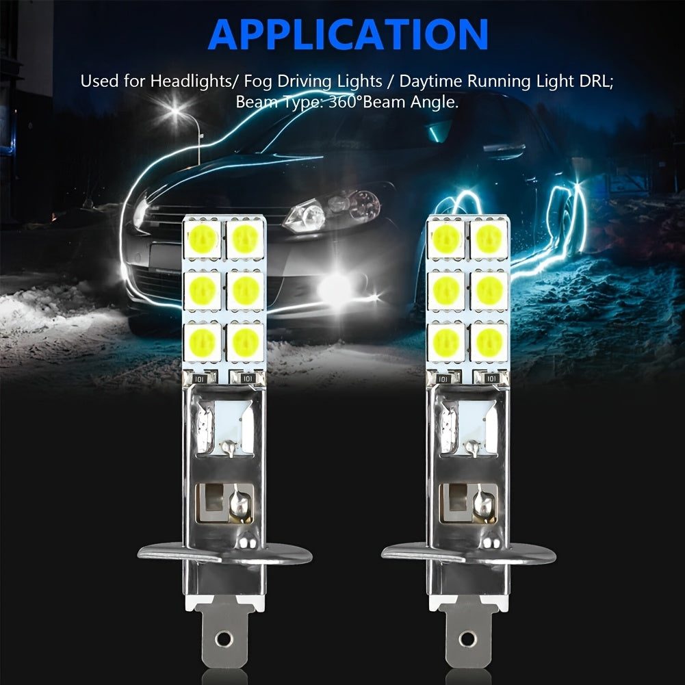 4-Pack H1 & T10 6000K Super White LED Car Headlight Bulb Set, Suitable for Fog Light and Driving Light Replacement – High Brightness High Visibility Car LED Bulbs, Vehicle Lighting Specific Headlight Bulbs