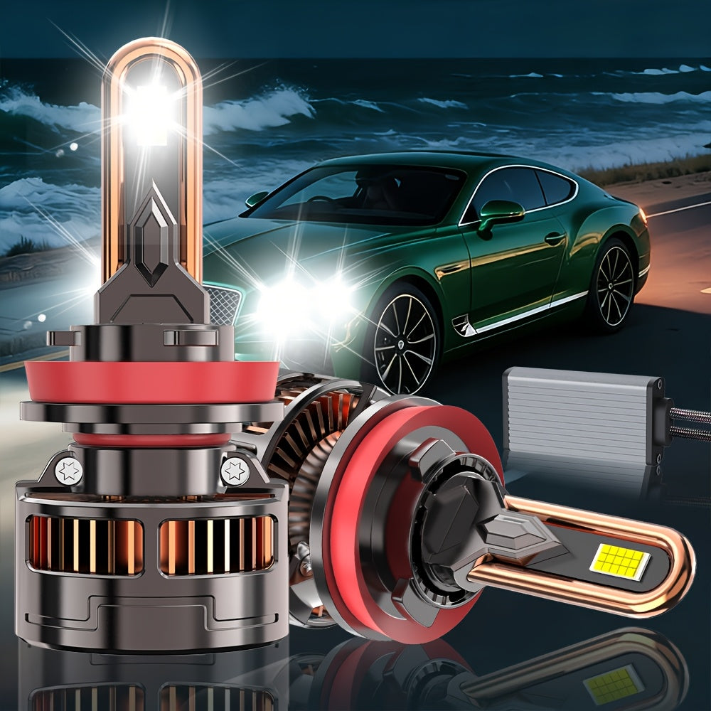 2PCS LED Car Headlights, Compatible with H11/H7/H4/H1, 9005/9006/9012 - 55000LM, 7500K Cool White Light, 300W Power, Easy Plug-and-Play Installation, Fits Most Vehicles, 5-Minute Installation, No Battery Needed