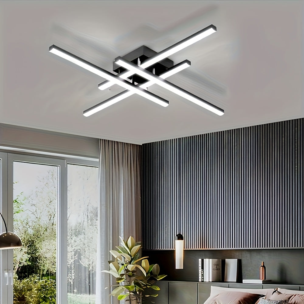 1pc - Modern LED Ceiling Light, 40W Dimmable with Remote Control Ceiling Light Black Recessed Pendant Light Suitable for Bedroom Study Kitchen Living Room 3 Colors 24 Inches
