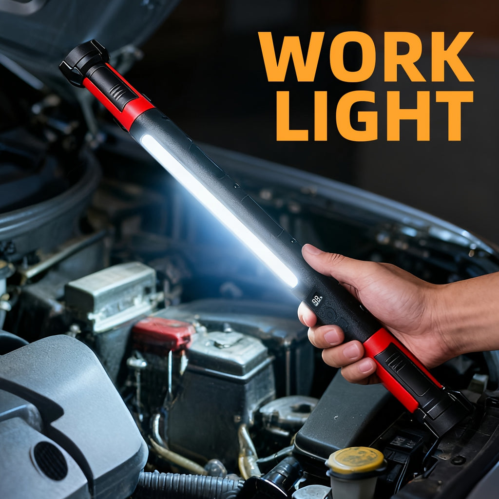 High Bright LED Work Light, 2000mAh Rechargeable Portable Flashlight, Magnetic & Hook Design Under Hood Work Light, Mechanic Light for Auto Repair Inspection Garage Workshop Emergency