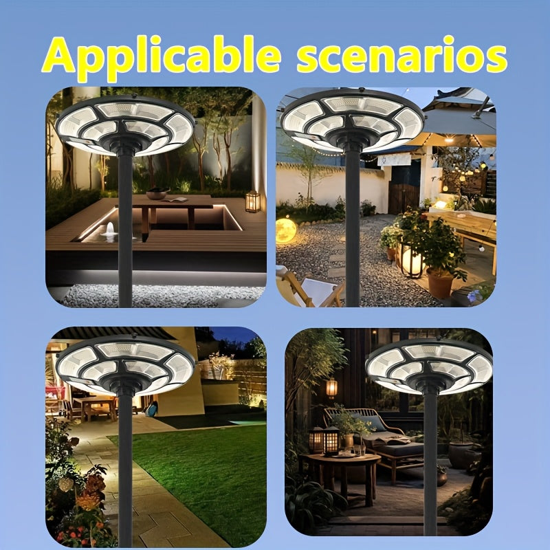 Super Bright UFO Street Light, 16.5-Inch Large Round Solar LED Light with Remote Control and PIR Motion Sensor, Perfect for Garden, Park, Courtyard and Road – 692 LED Beads
