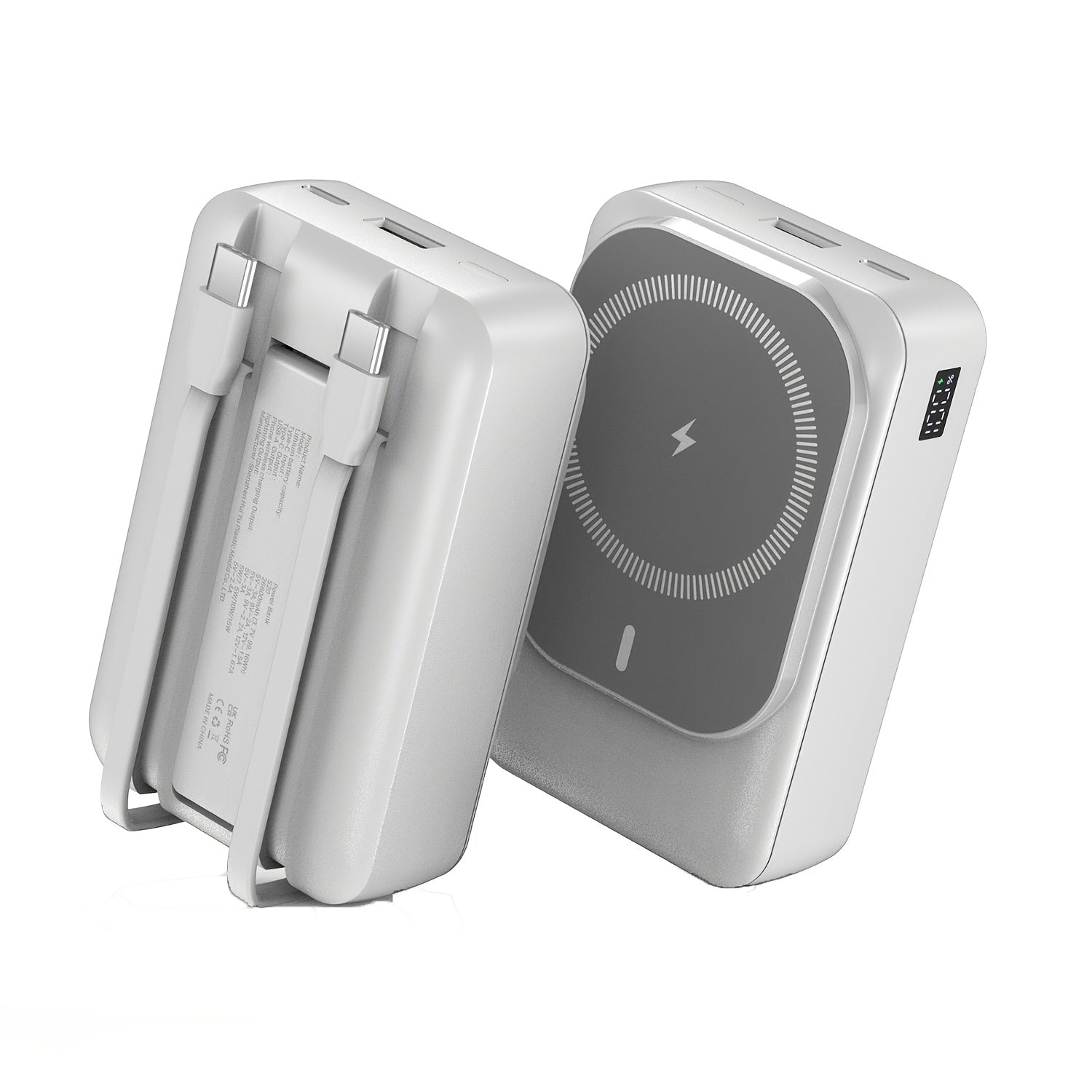 26800mAh Power Bank for Heated Jacket & Vest, 20W USB-C PD Battery Pack with Built-in Cables & LED Display, Portable Charger for Heated Clothing, Phone & Outdoor Use