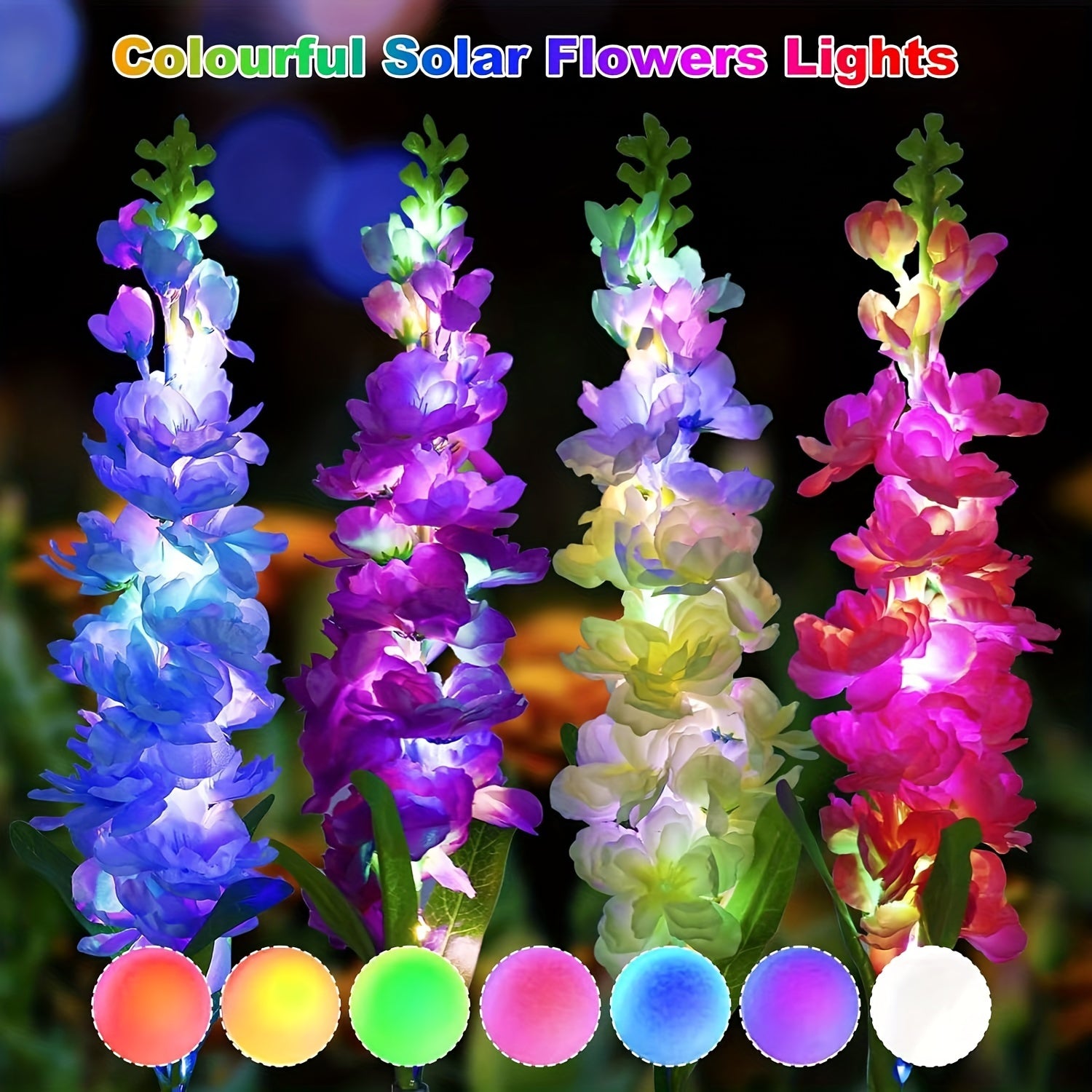 4pcs Solar Hyacinth Outdoor Waterproof Courtyard Garden Lawn Light Pathway Villa Landscape Light Party Atmosphere Light