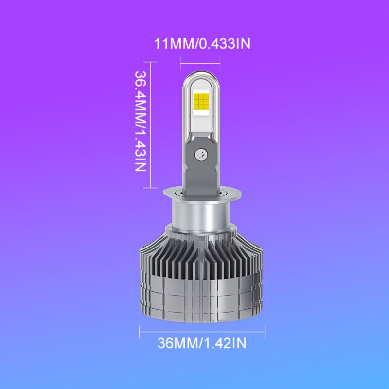2-Pack 9005 9006 9012 d2h H1 H3 H4 H7 H11 High Power 7545 CSP Chip 800% Brightness Increase 6000K Color Temperature Super Bright Car LED Headlights U-Shaped Copper Tube Fast Heat Dissipation with Cooling Fan Aluminum Housing Car Headlights Easy to Install