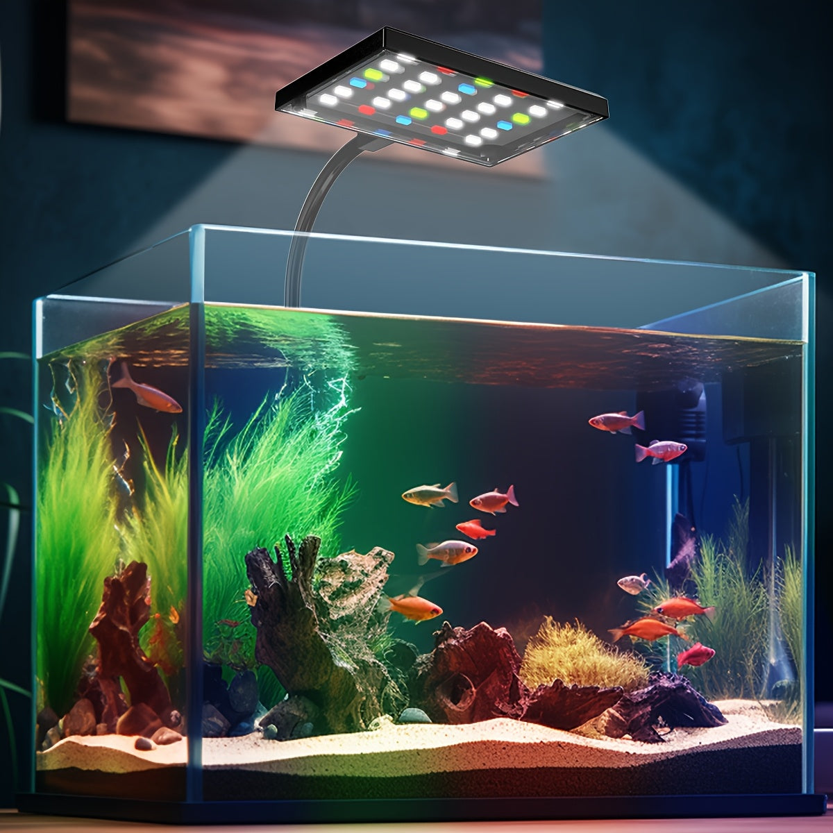 Aquarium Light, Fish Tank Light, Color-Changing RGB Light, Aquatic Plant Light, Landscaping Fixture, Smart Universal Plant Grow Light