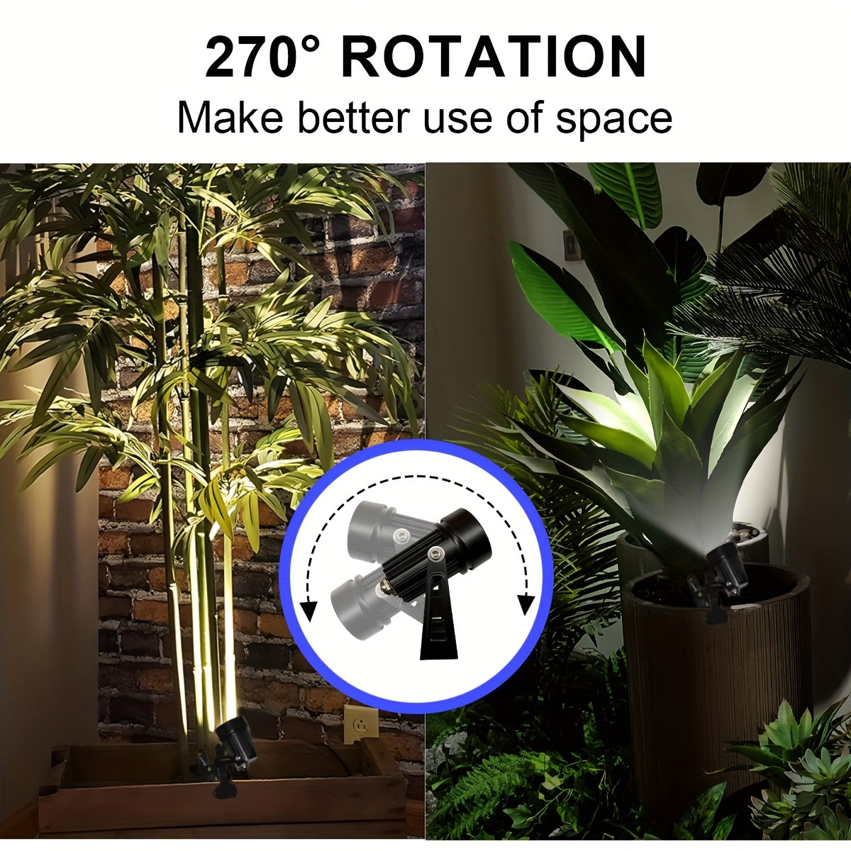 Clip-On Plant Grow Light, Mural Spotlight Landscape Lamp, 3 Color Temperature & Brightness Adjustable LED Focus Light, Indoor Decor Spot Lamp for Potted Plants, Home Living Room Decor Lighting, Desk Reading Lamp