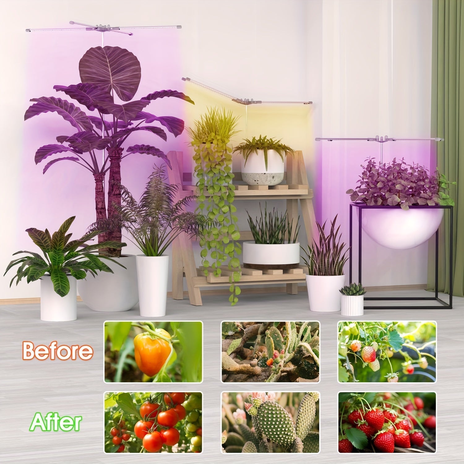 1pc 4-Tube 3 Lighting Modes 96LED Full Spectrum Grow Light, Multi-Angle Illumination, Dimmable & Timable, 30cm-150cm Height Adjustable, USB Powered LED Plant Grow Light (No Built-in Battery)