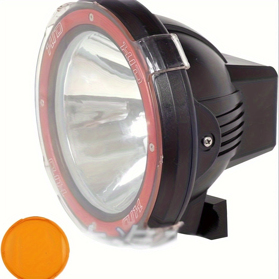 7 Inch HID Offroad Light 12-24V 55W Vehicle Work Light Clear & Amber Cover 4x4 Offroad Rally Round Light for SUV ATV Boat Lighting