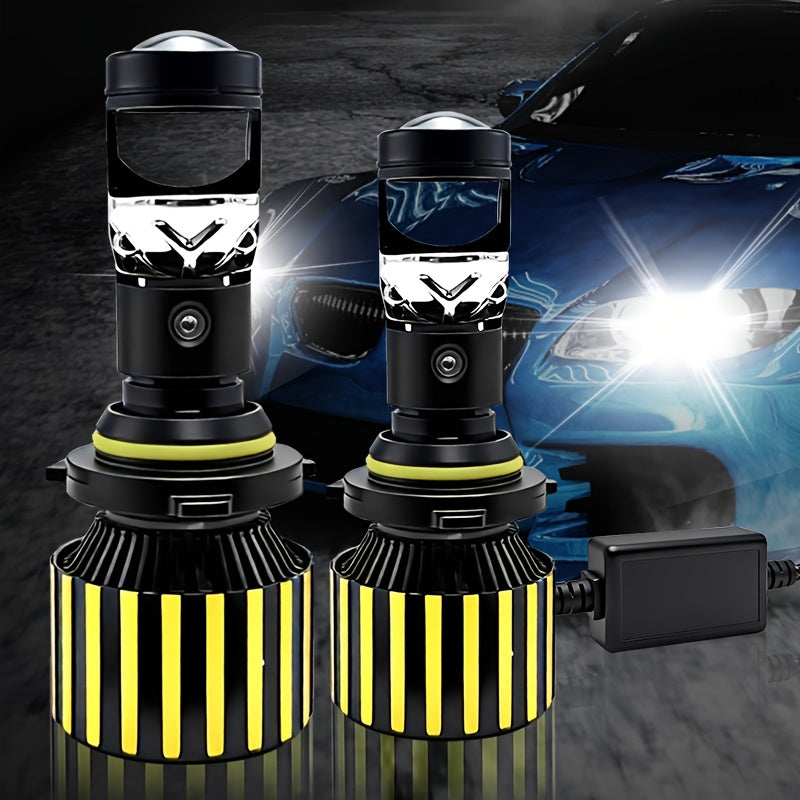 Set of 2 H7/H4/H8/H9/H11/H18/9005/HB3/9006/HB4 Hi/Lo Lighting LED Car Lights, Providing 59500 Lumens and 360W of Intense Brightness. These Plug-and-Play Canbus Headlights Feature a Projector Beam