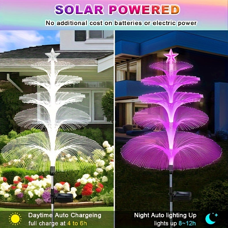 太阳能水母灯 7色变色LED景观灯 防尘太阳能装饰灯 花园小径圣诞新年庆典节日装饰礼物