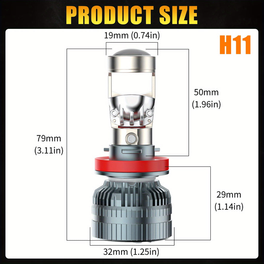 AILEO 前照灯 30000LM H8 H9 H11 LED CANbus 迷你透镜 汽车摩托车通用 6000K 白光 远近光灯