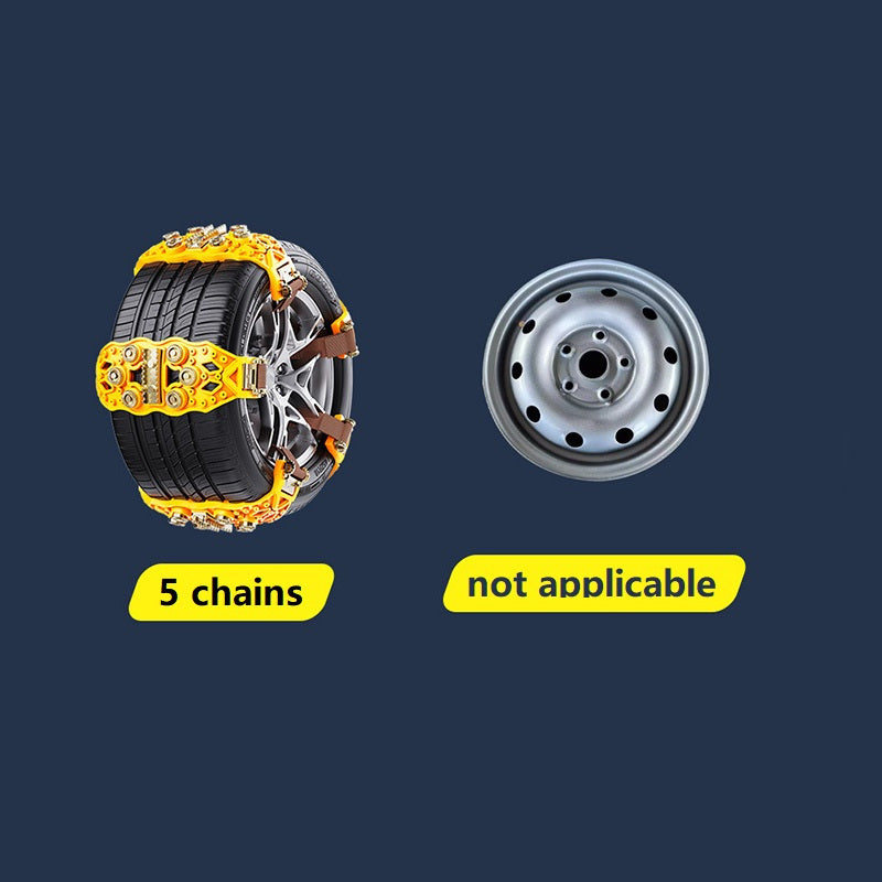 10-Pack Universal Anti-Skid Car Snow Chains – Traction Nails, Anti-Side-Slip, Easy to Install & Remove, All-Season Snow Tire Chains for Snow, Ice, Mud & Sand, Compatible with 4x4, Trailer, ATV, UTV, SUV, Truck, Pickup Tires, Width 165mm-265mm